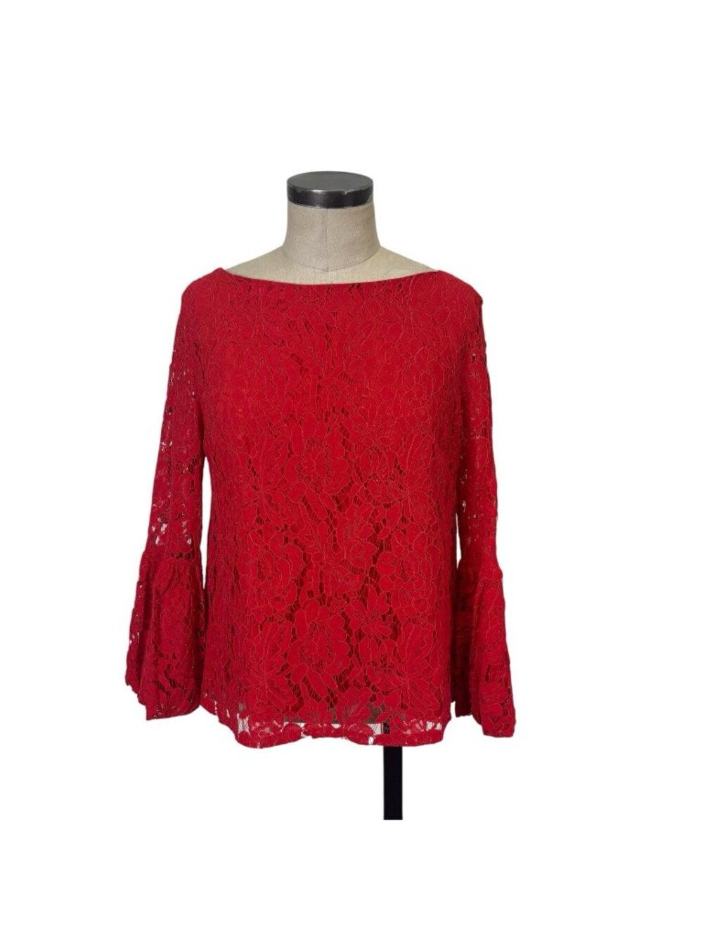 Laundry Shelli Segal Lace Top Medium Red